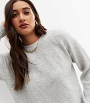 New Look Pale Grey Knit Crew Neck Jumper